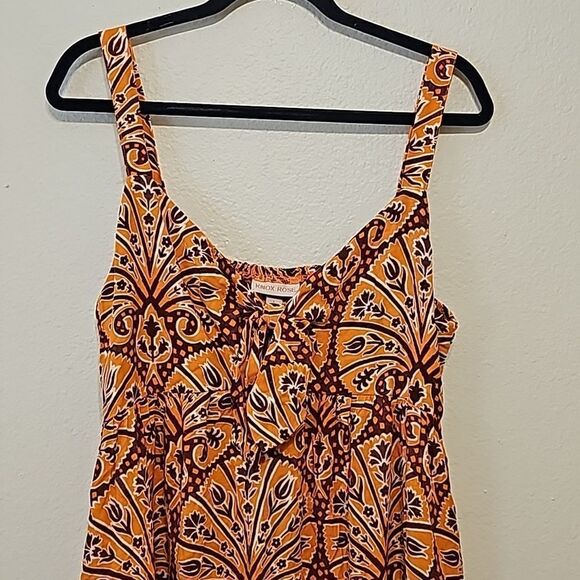 Knox Rose Women's Wide Strap Sleeveless A-Line Dress with orange print s… - Picture 2 of 8